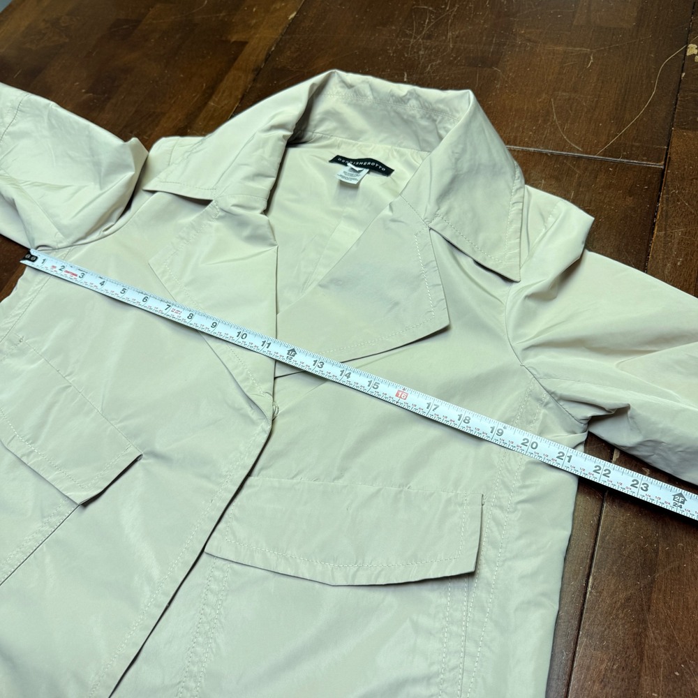 DENNIS MEROTTO Womens Cream Light Jacket Button Front Size 6 - Picture 5 of 6
